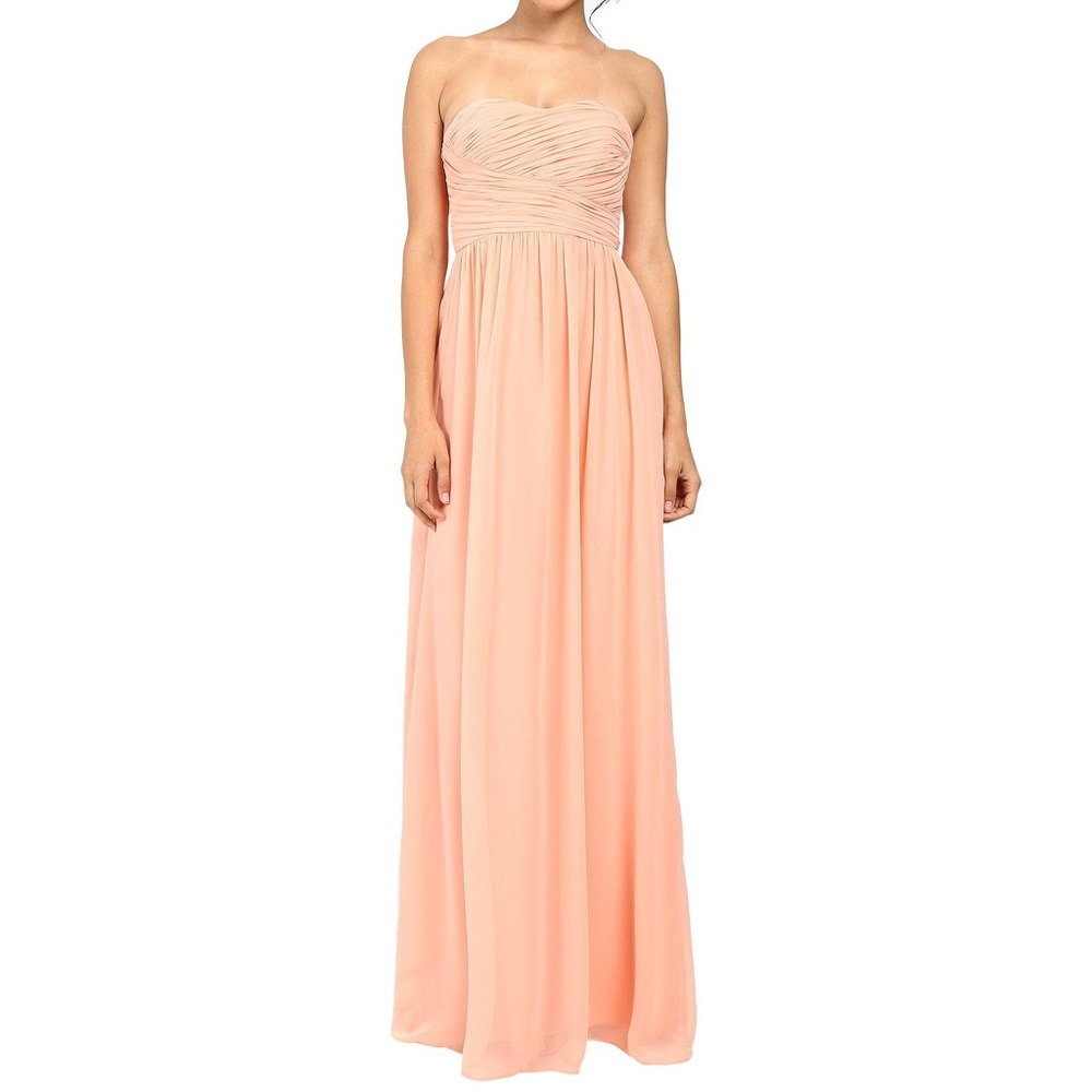 Donna Morgan Bridesmaid Stephanie Strapless Gown - Picture 1 of 5